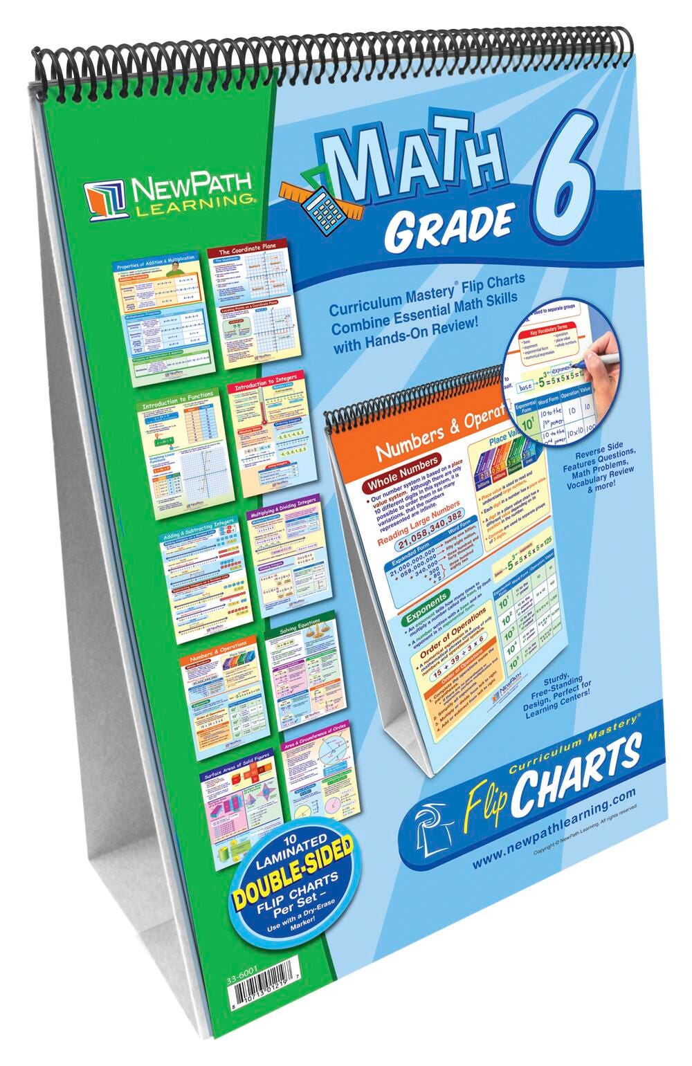 NewPath Math Curriculum Mastery Flip Chart, Grade 6, Item Number 1302664