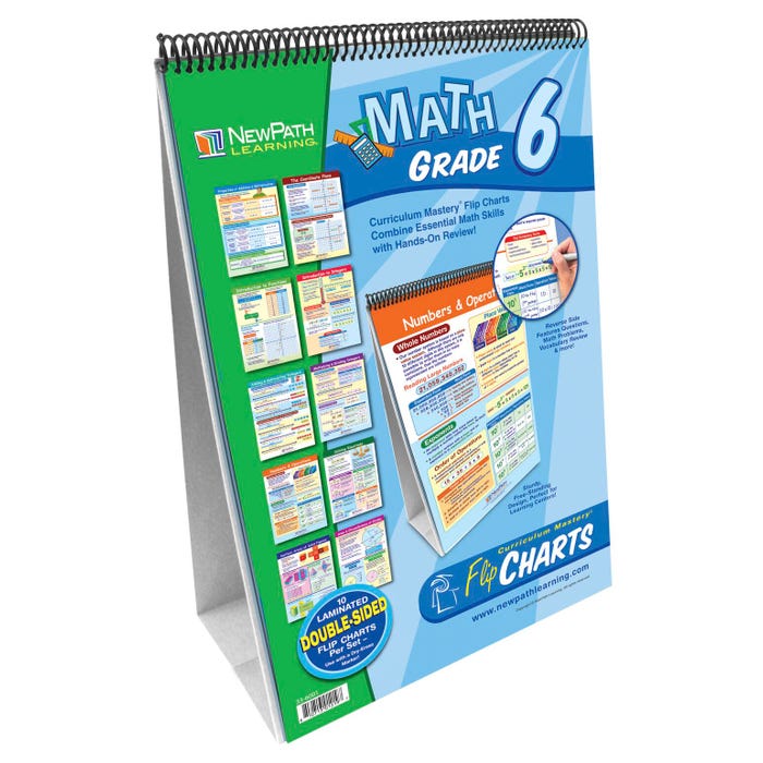 NewPath Learning Math Write-On/Wipe-Off Flip Chart Set, Grade 6