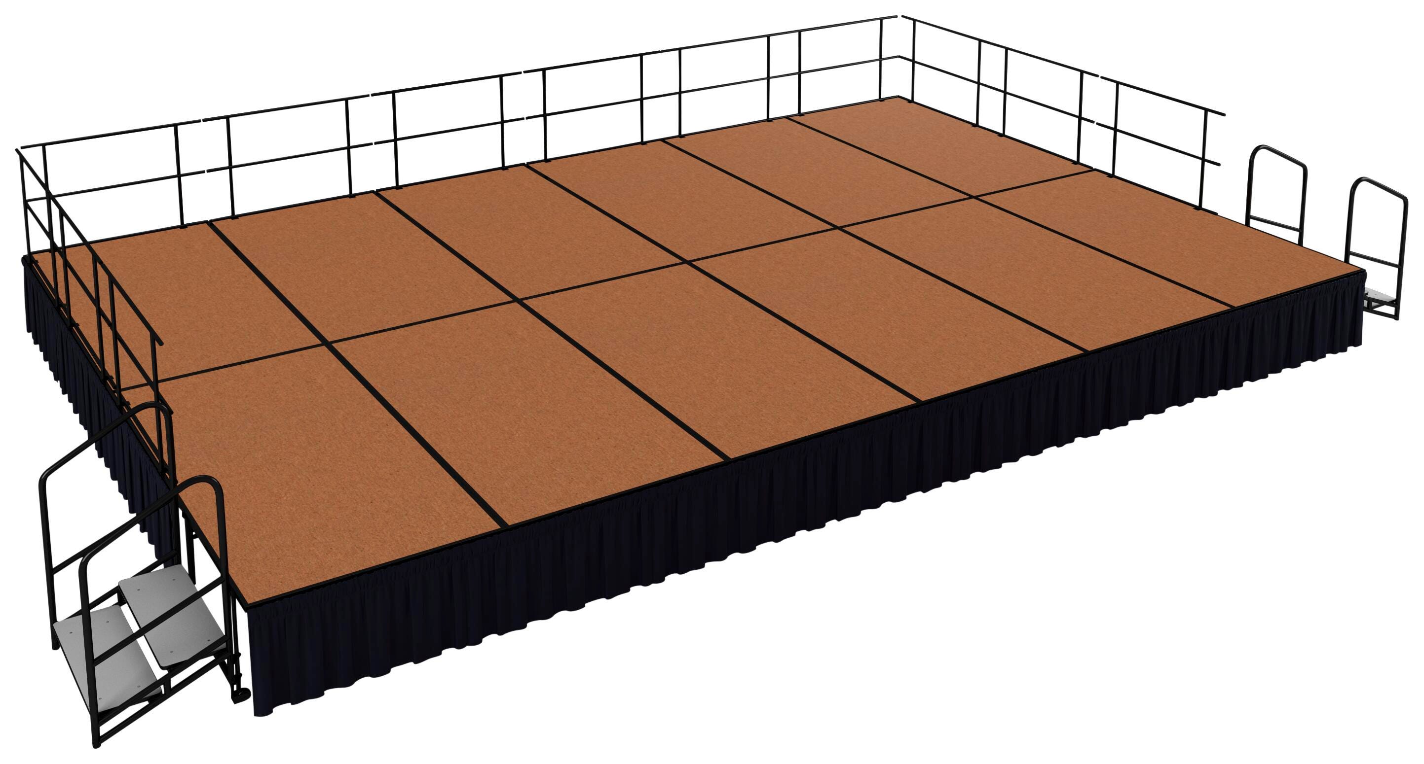 NPS Hardboard Stage Group, 288 x 192 x 24 Inches, Hardboard, Item Number 2009309