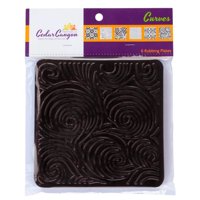 Jack Richeson Curves Rubbing Plate, 7 x 7 Inches, Set of 6