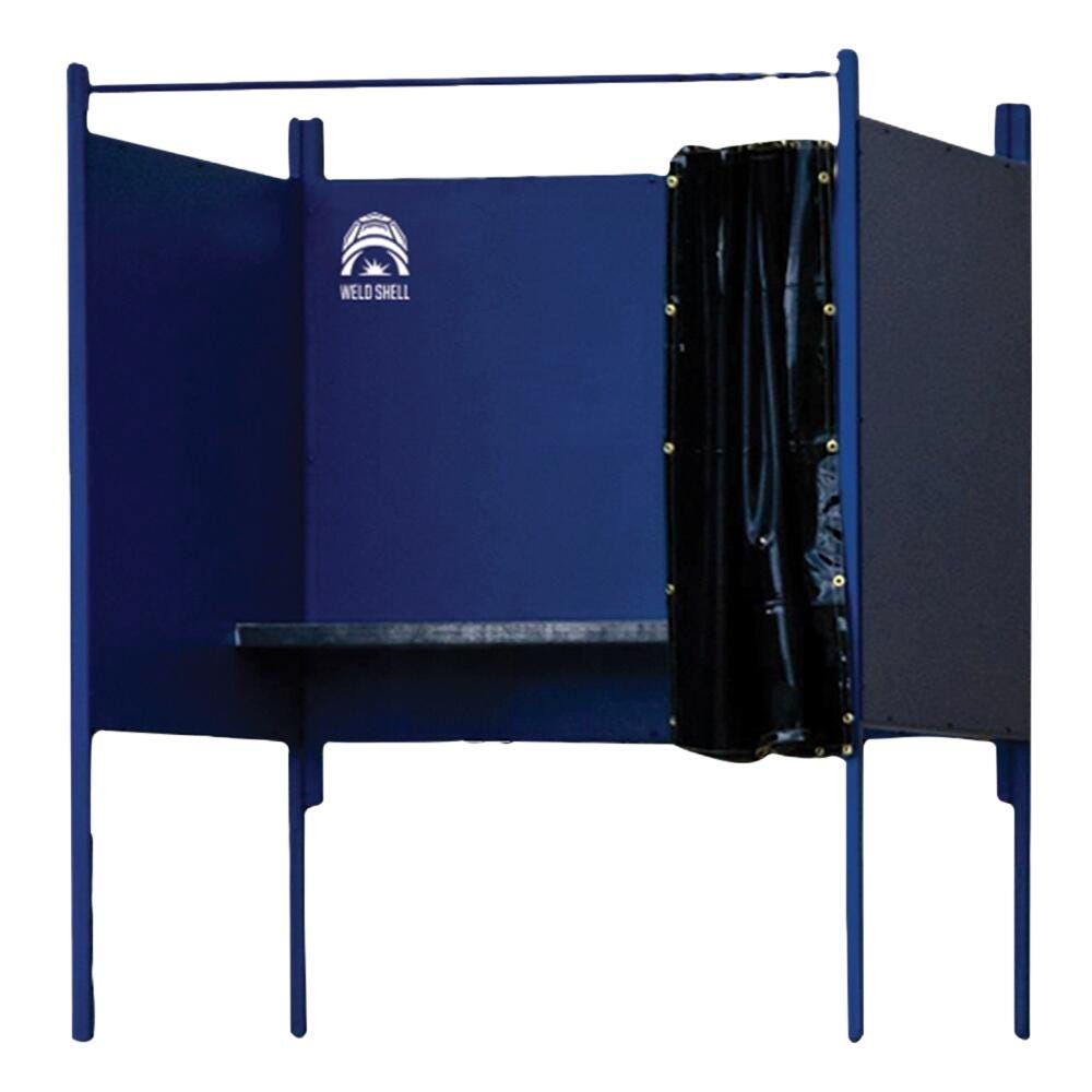 WeldShell Standalone Welding Booth, 4 x 4 Foot, IAP Powder-Coated Blue