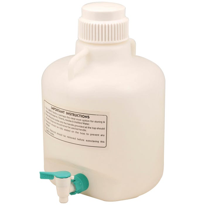 Eisco Labs Carboy Jug with Stopcock, 10 Liter