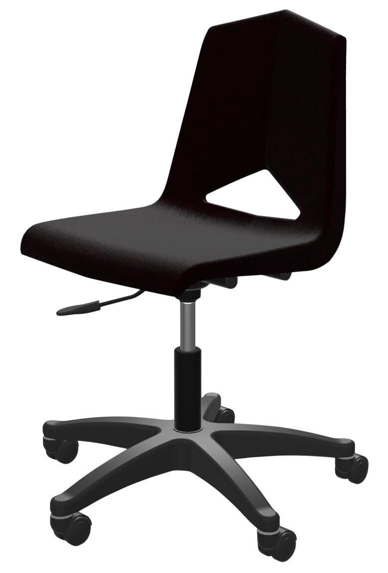 Classroom Select Royal 1100 Pneumatic Lift w/ Casters, 17-3/4 to 22-1/4 Inch Seat 4001702