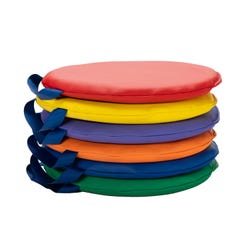Childcraft Round Cushions, 12 x 12 x 1 Inches, Assorted Colors, Set of 6 2044707