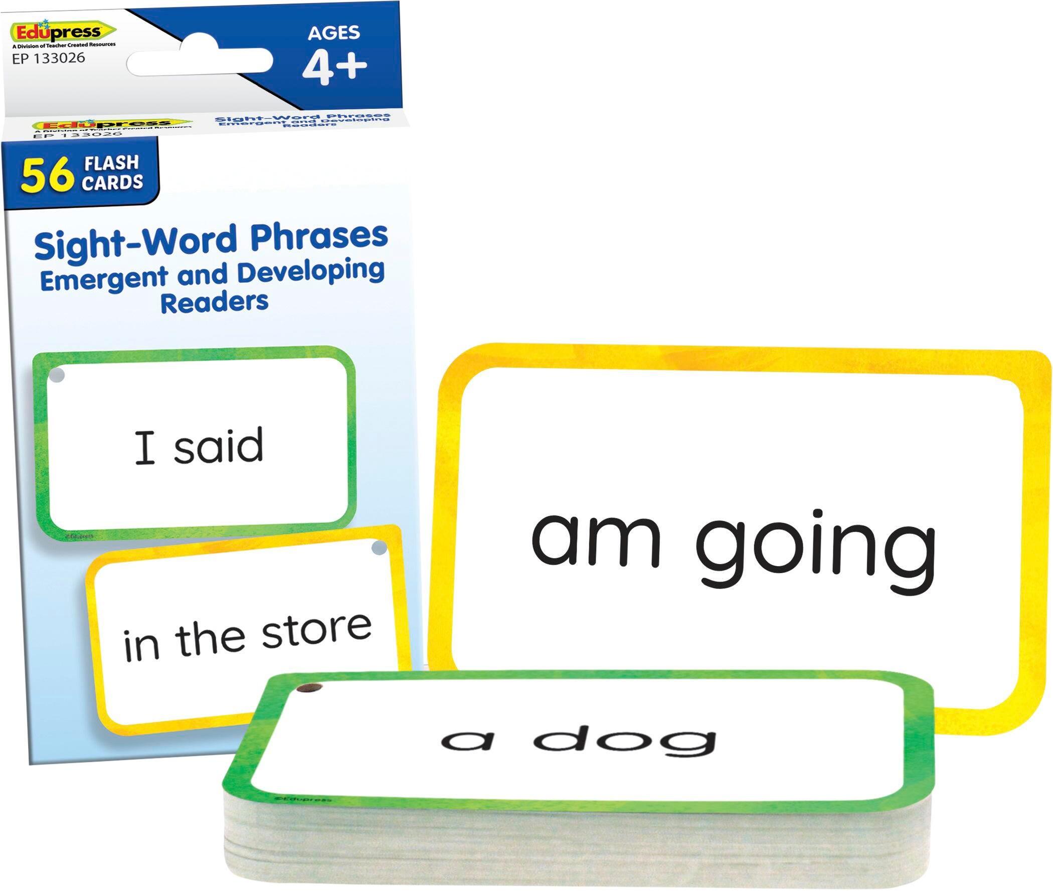 Edupress 50 Sight Word Phrases For Emergent and Struggling Readers, Grades PreK-K 1567299