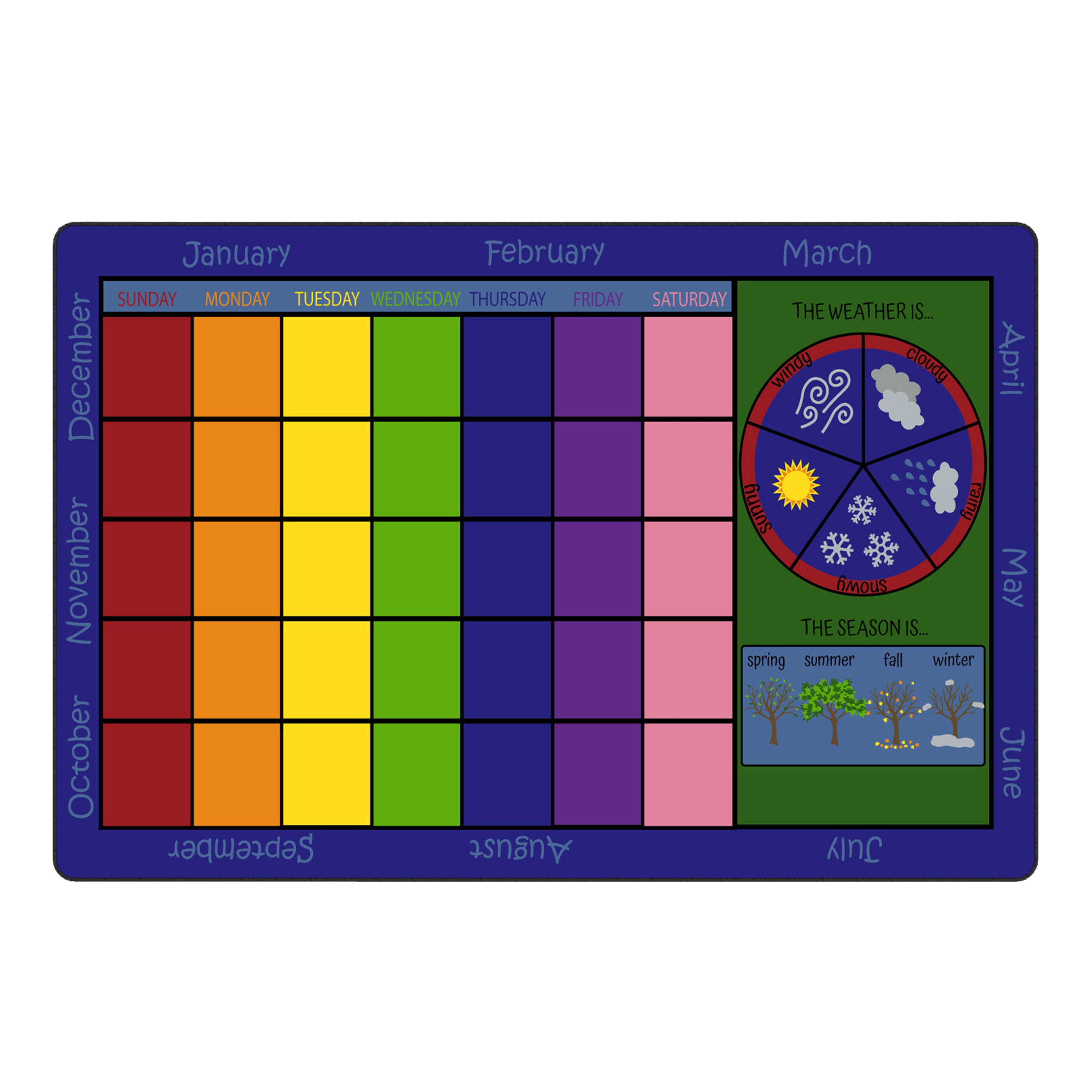 Childcraft Let's Start Our Day Calendar Carpet for Classrooms, Rectangle 4002149