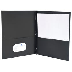 Image for School Smart 2-Pocket Folders with Fasteners, Black, Pack of 25 from School Specialty