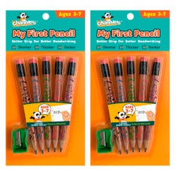 Channie's My First Pencil, Jumbo Barrel Presharpened Wooden 2B, Brown, Set of 10 Pencils 2126269