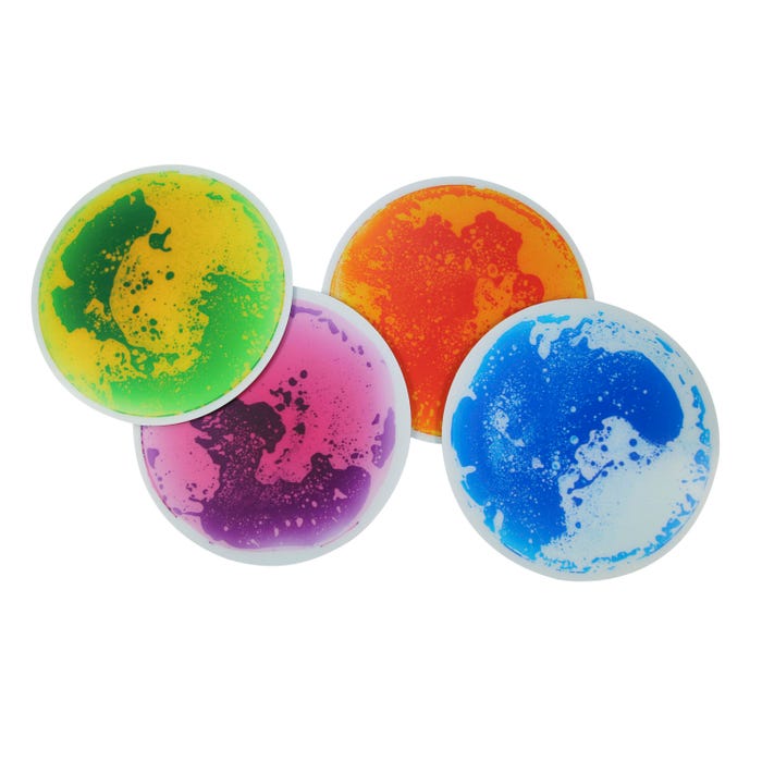 Abilitations Round Sensory Floor Tiles, 19-1/2 x 19-1/2 Inches, Set of 4