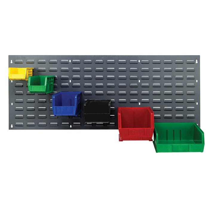 Quantum Louvered Panel, 19 in H X 48 in W, 175 lb, Steel, Gray, Baked Enamel