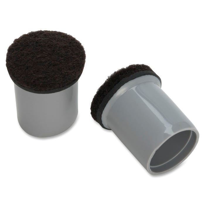 Lorell Replacement Chair Tips with Felt, .875 in, Bag of 16, Gray
