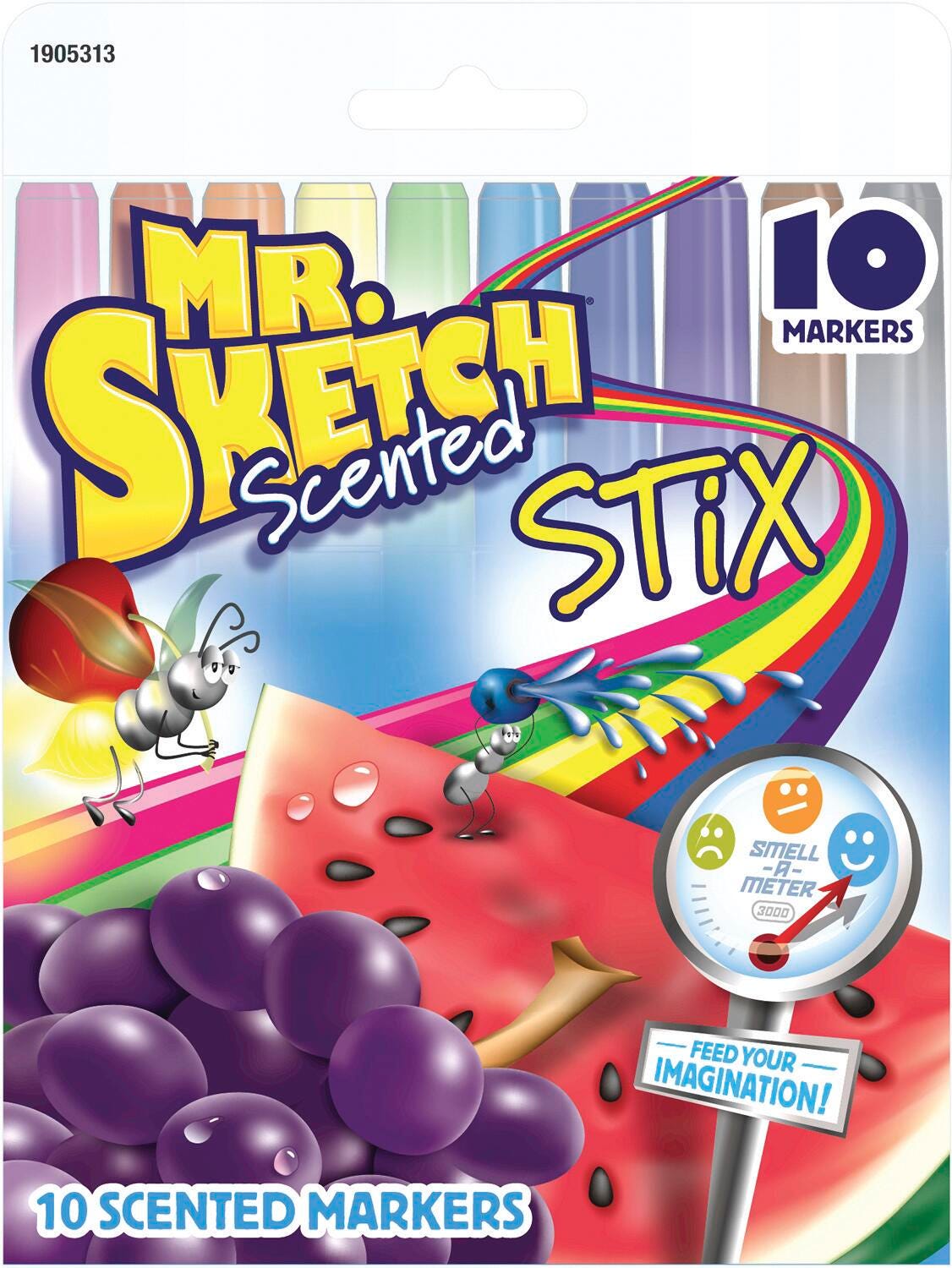 Mr Sketch Premium Scented Stix Watercolor Markers, Fine Tip, Assorted Scents and Colors, Set of 10 059424
