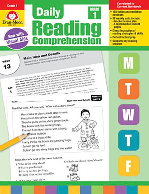 Image for Evan-Moor Daily Reading Comprehension Book, Teacher's Addition, Grade 1 from School Specialty