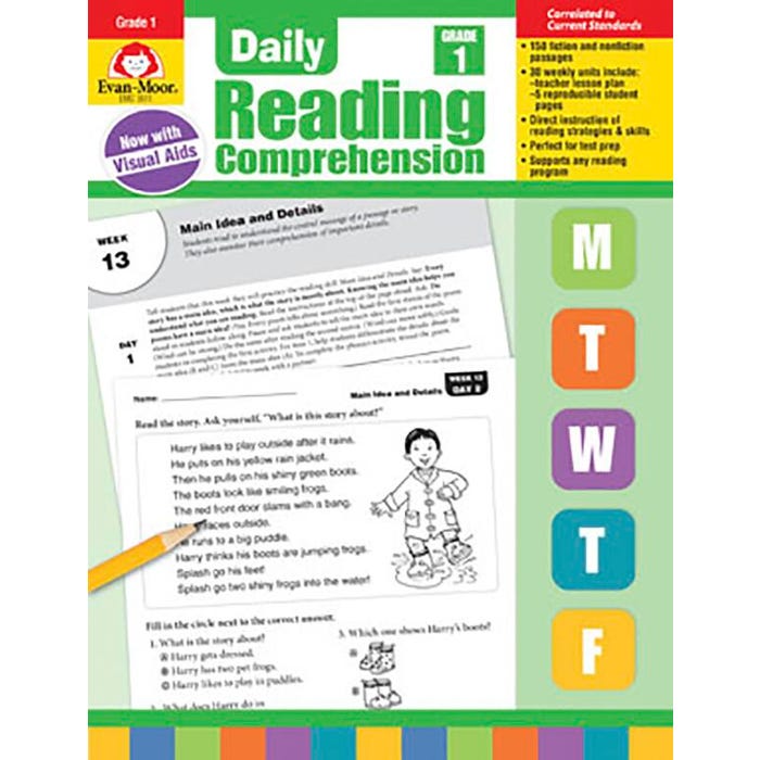Evan-Moor Daily Reading Comprehension Book, Teacher's Addition, Grade 1