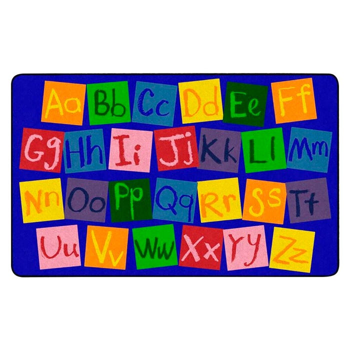 Childcraft ABC Furnishings Chalk Alphabet Seating Educational Carpet, Rectangle
