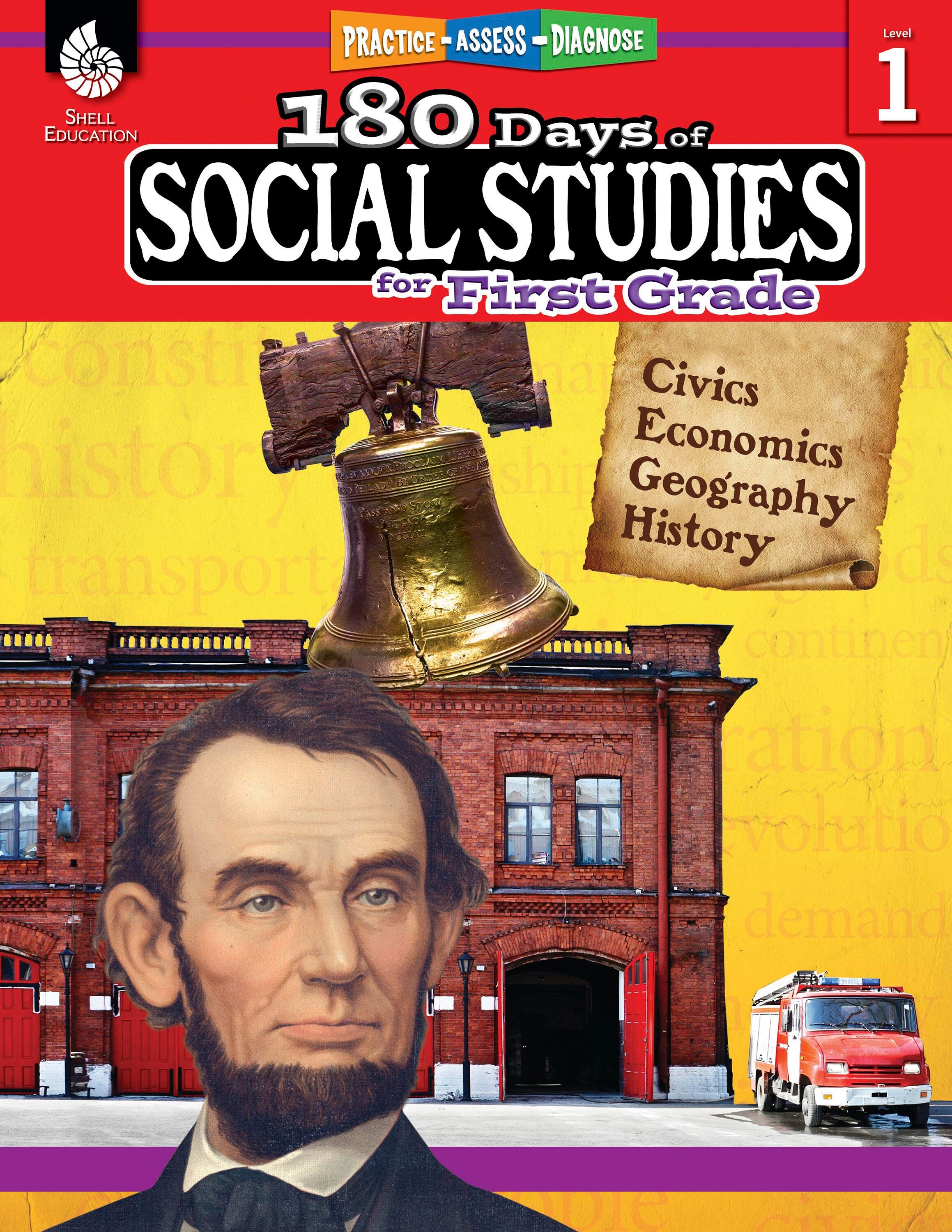 Shell Education 180 Days of Social Studies for First Grade 2004731