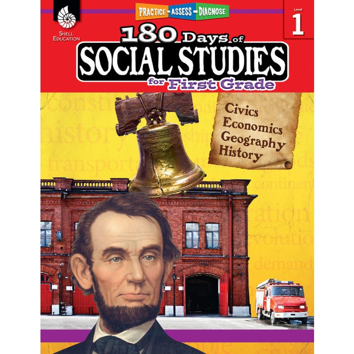 Shell Education 180 Days of Social Studies for First Grade