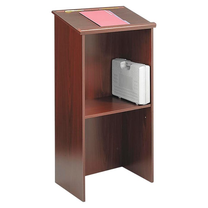 Safco Stand-Up Lectern, 23 W X 15-3/4 D X 46 H in, Mahogany