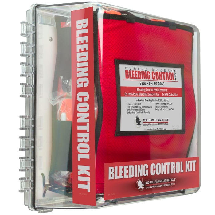 North American Rescue Public Access Bleeding Control Station, Basic With Cabinet