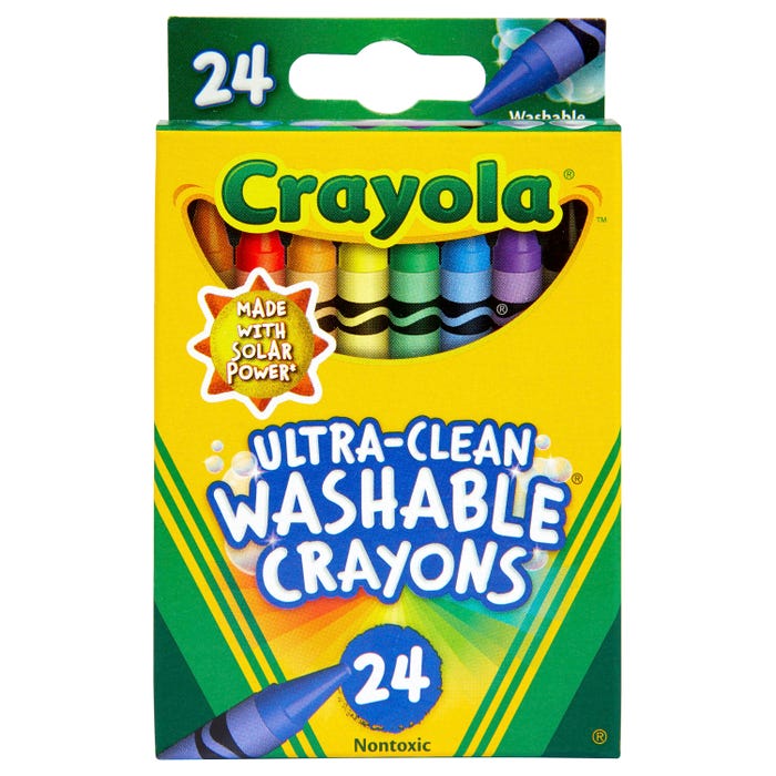 Crayola Ultra-Clean Washable Crayons, Assorted Colors, Set of 24