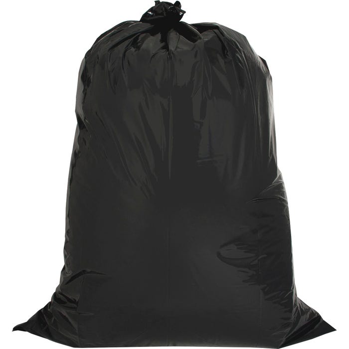 Genuine Joe Heavy Duty Contractor Waste Bags, 42 Gallon, 2.50 mil, Black, Pack of 20
