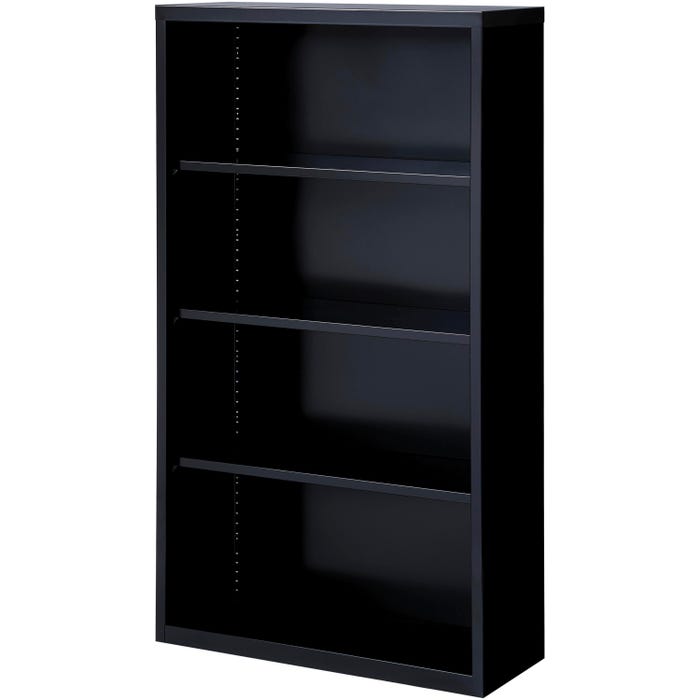 Lorell Fortress Steel Bookcase, 4 Shelves, 34-1/2 x 13 x 60 Inches, Black