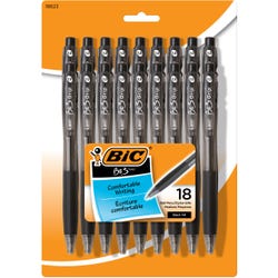Image for BIC BU3 Retractable Ballpoint Pen, 1.0mm, Medium Point, Black, Pack of 18 from School Specialty