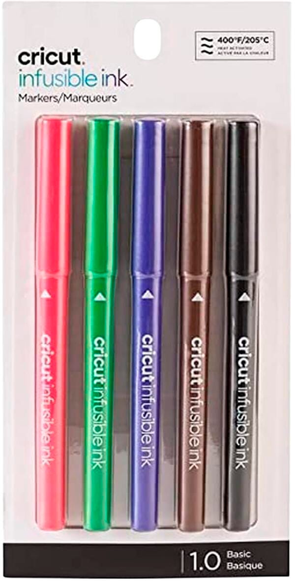 Cricut Infusible Ink Pens, 0.1 mm, Assorted Colors, Set of 5, Item Number 2089376