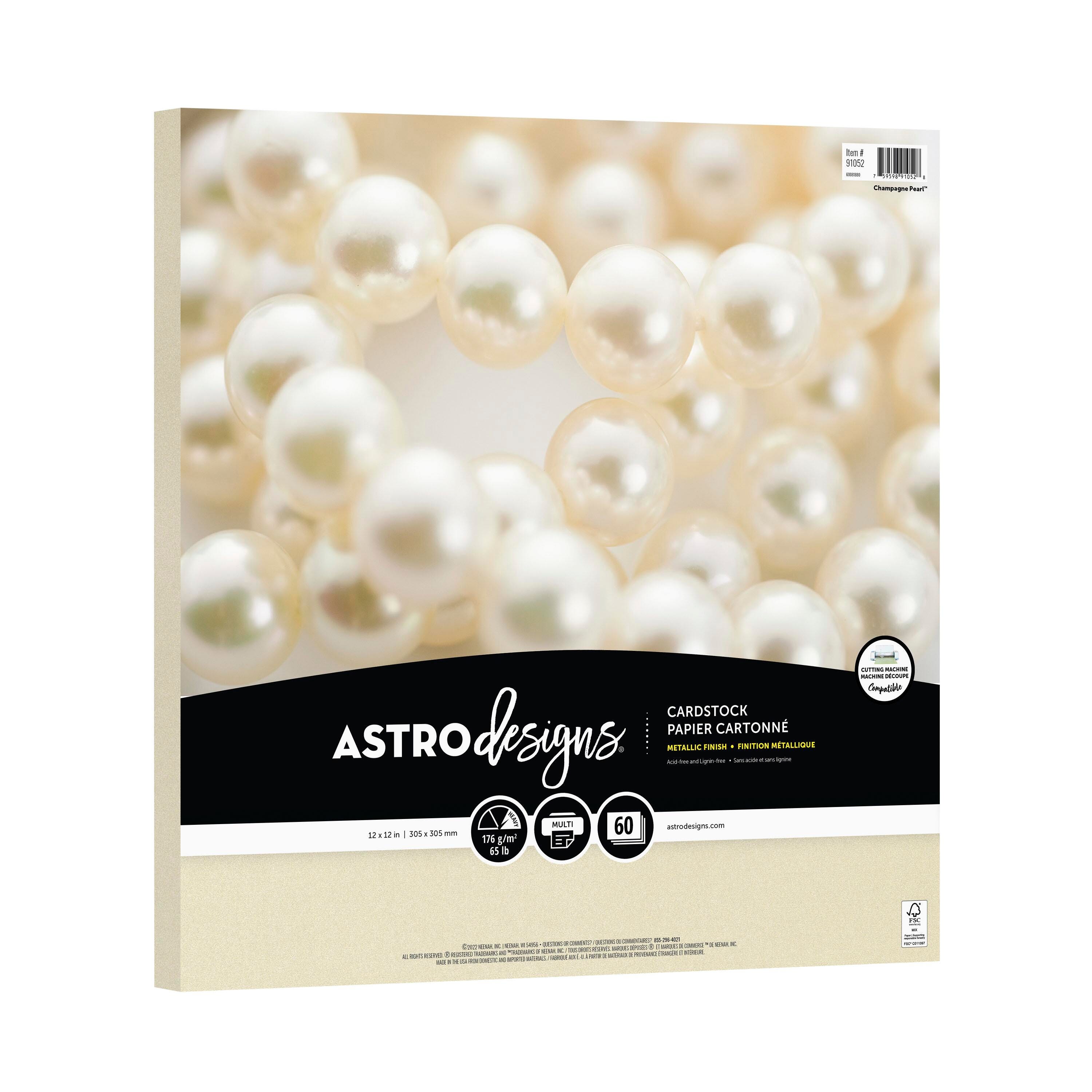 Astrodesigns Crafting Cardstock, 12 x 12 Inches, 65 lb/176 gsm, Champagne Pearl, 60 Sheets 2133768