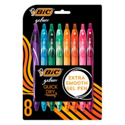 Image for BIC Gel-ocity Retractable Quick Dry Gel Pens, 0.7mm, Medium Point, Assorted Fashion Colors, Set of 8 from School Specialty