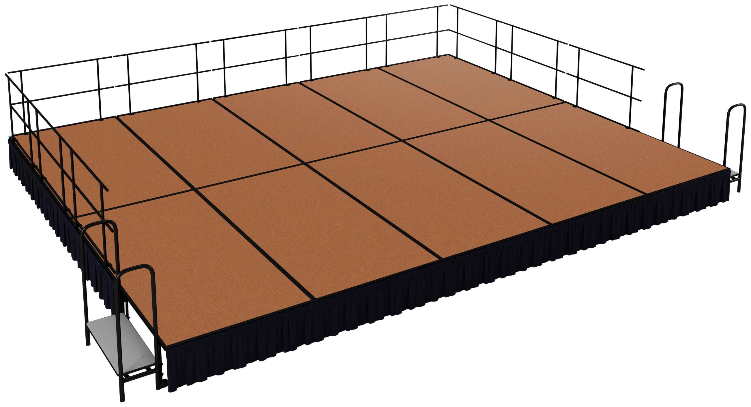 NPS Hardboard Stage Group, 240 x 192 x 16 Inches, Hardboard, Item Number 2009312