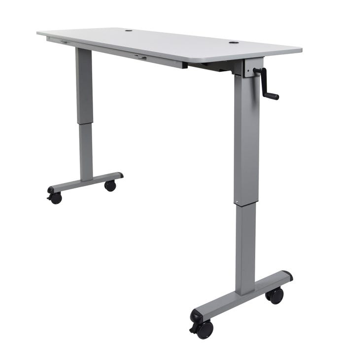 Luxor Adjustable Flip Top Table with Crank Handle, 59 x 23-3/5 x 30 to 45-1/4 Inches