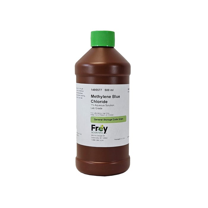 Frey Scientific Methylene Blue Chloride, 1% Aqueous, Lab Grade, 500mL