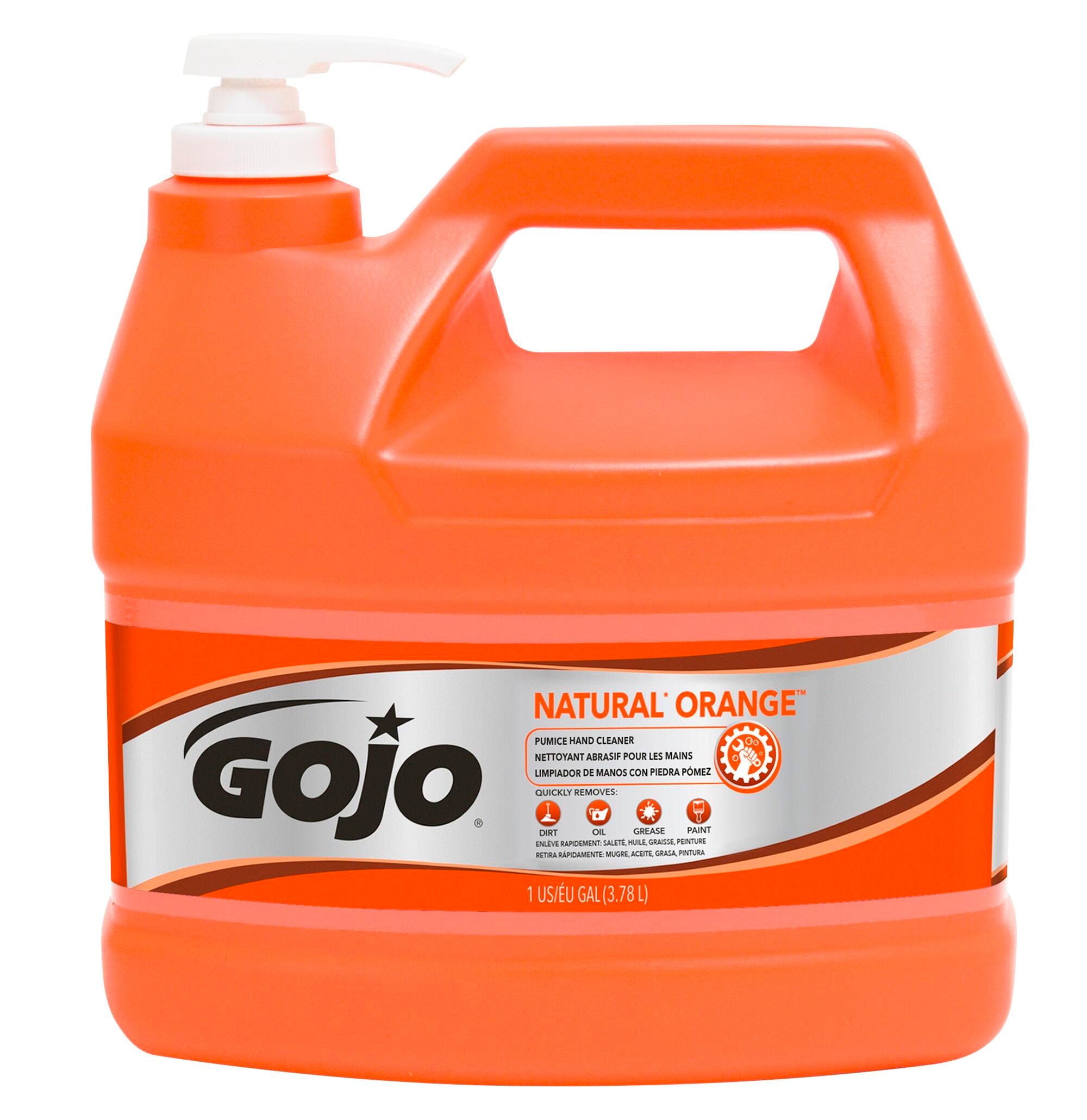 Gojo Heavy Duty Pumice Hand Cleaner with Baby Oil, 1 gal, Citrus Scent, Natural Orange, Item Number 1119557