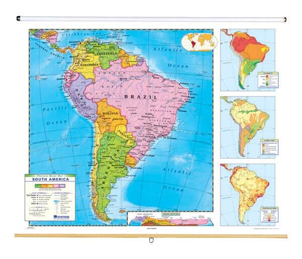 Nystrom Political Relief Map, South America, Item Number 1398271