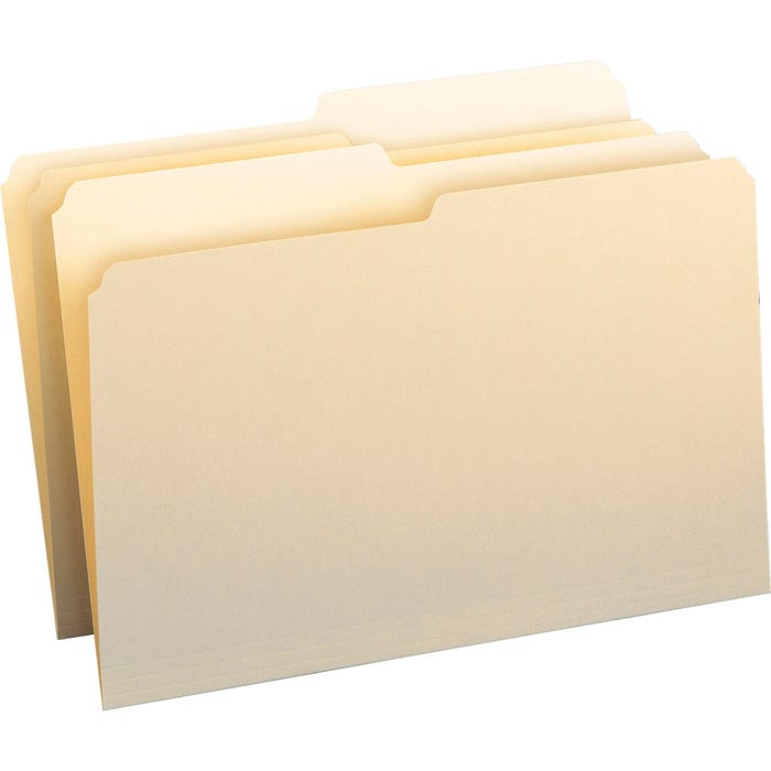Smead File Folder, Legal Size, 1/2 Assorted Cut, Manila, Set of 100
