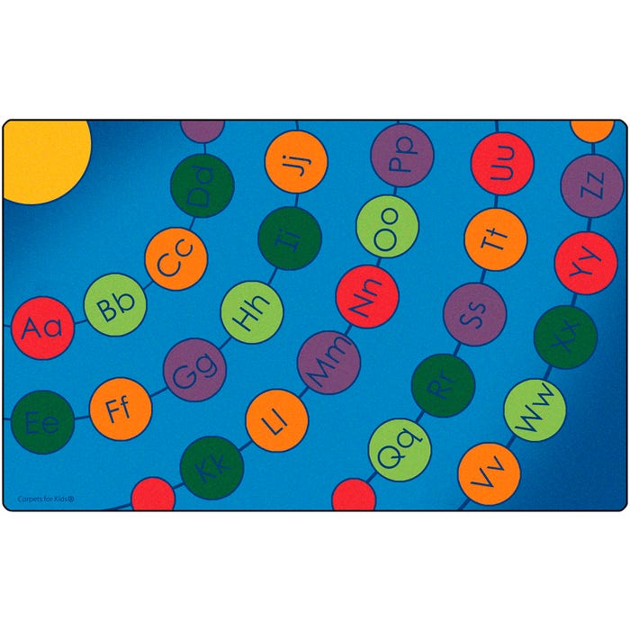 Carpets for Kids Premium Radiating Alphabet Circles Carpet, Rectangle