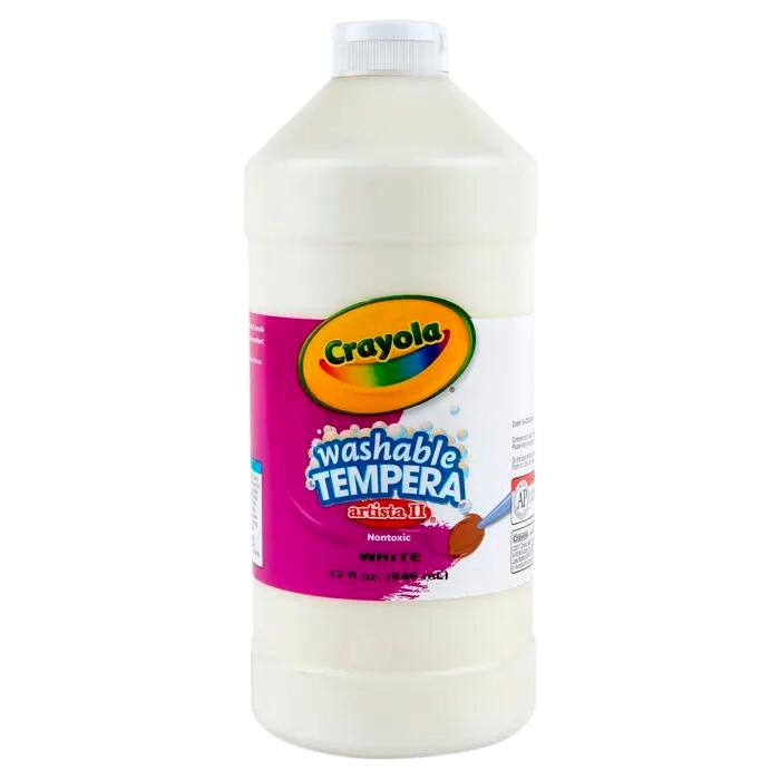 Crayola Artista II Washable Tempera Paint, 1 Quart Bottle, White