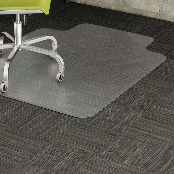 Lorell Chair Mat, 45 x 53 Inches, Wide Lip 25 x 12 Inches, 1/8 Inch Thickness, Clear