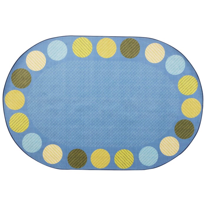 Carpets for Kids Pixel Perfect Calming Colors Open Seating Carpet, Oval
