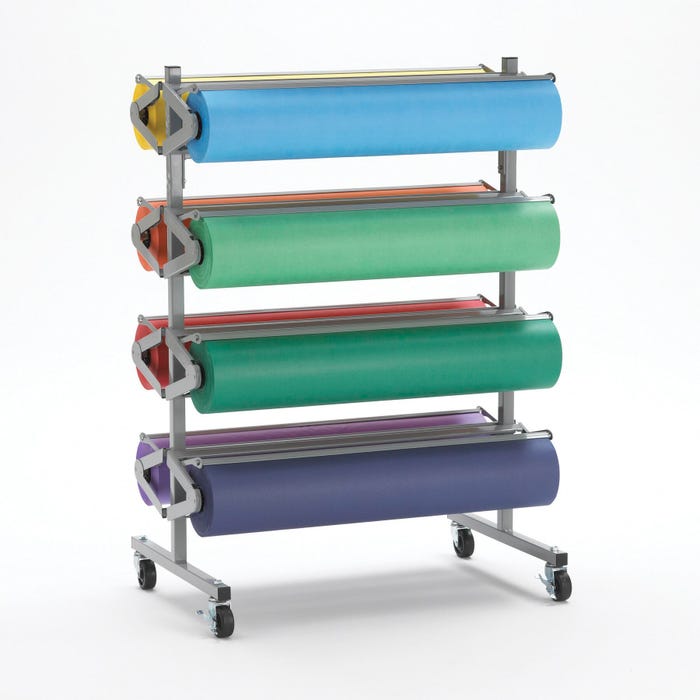 Bulman Horizontal Paper Cutter Rack with Swivel Casters, 38 x 25 x 52 Inches