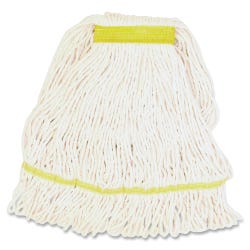 Genuine Joe Synthetic Blend Narrow Band Small Mophead, White, Pack of 12