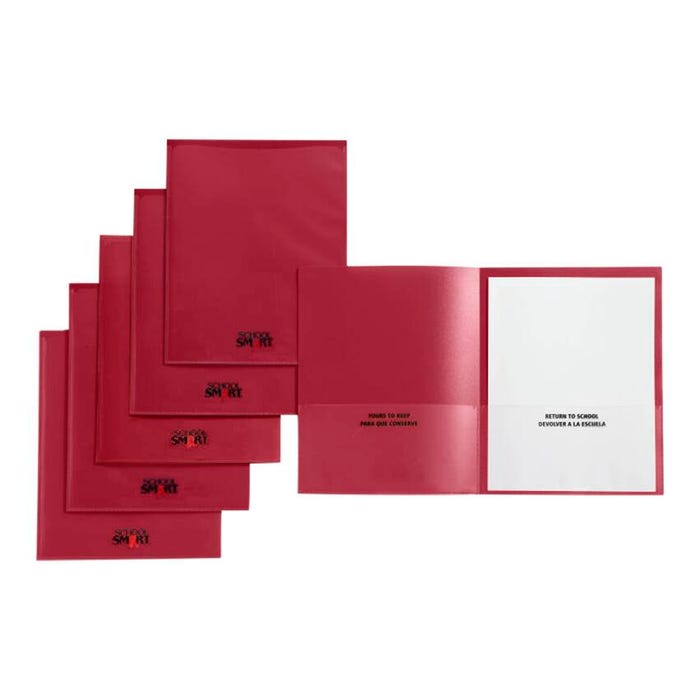 School Smart Take Home Folder, Red, Set of 24