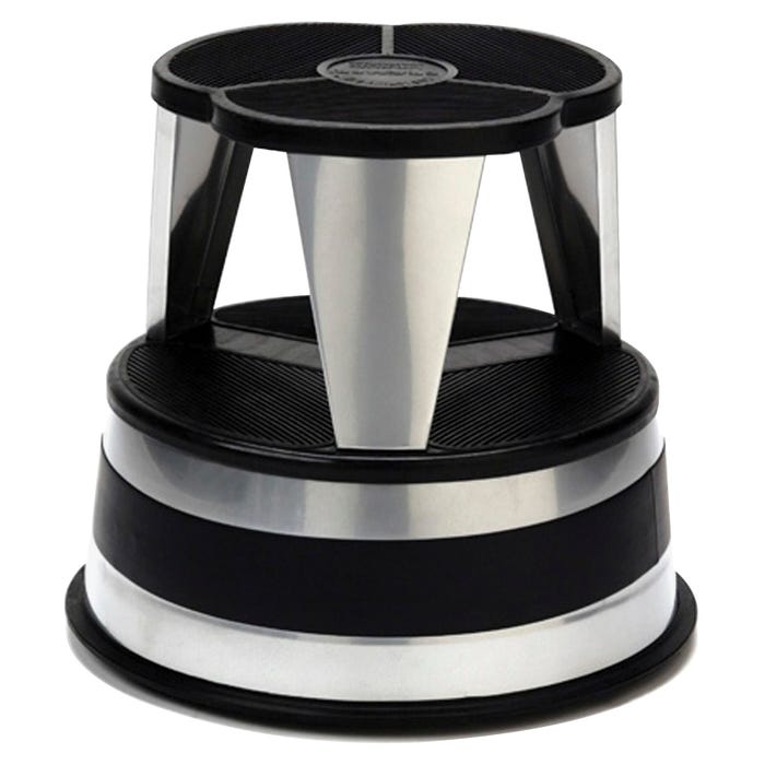 Cramer Kik Step Stool, 15-5/8 x 15-5/8 x 14 in, 500 lbs, Silvertone