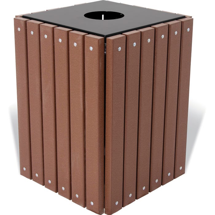 UltraSite 952 Series 2 x 4 Recycled Plastic Square Trash Receptacle
