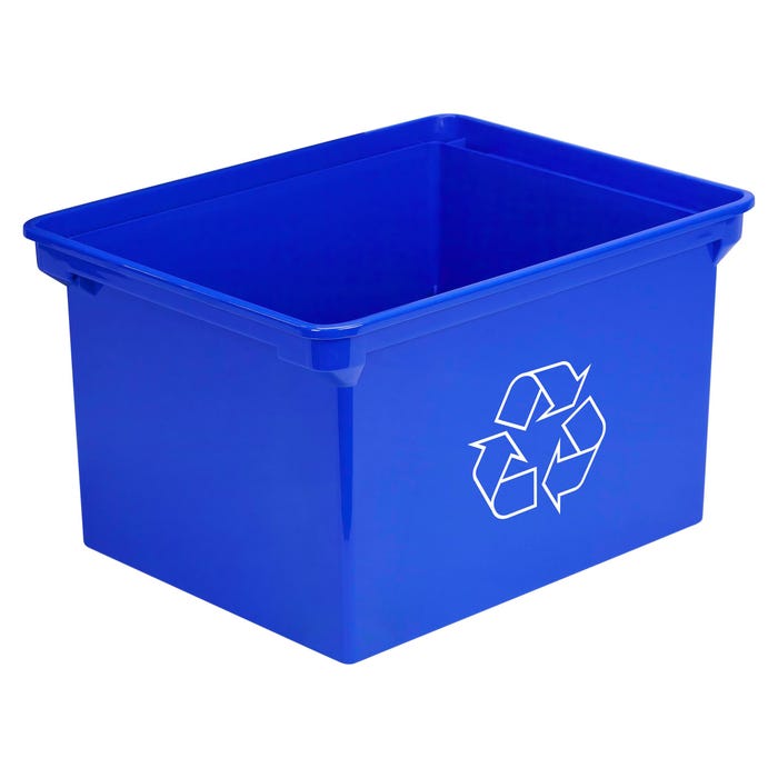 School Smart Recycle Bin, Gallon, Blue - Main Image