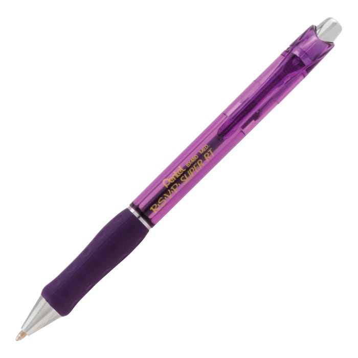 Pentel R.S.V.P. Super RT Ballpoint Pen, 1.0 mm Medium Line, Violet Ink, Pack of 12