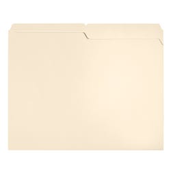 School Smart Manila File Folders, Letter Size, 1/2 Cut Tabs, Pack of 100 015738