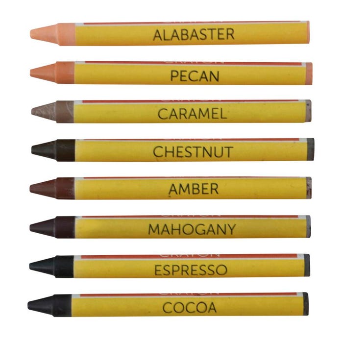 School Smart Crayons, Standard Size, Assorted Multicultural Colors, Set of 8