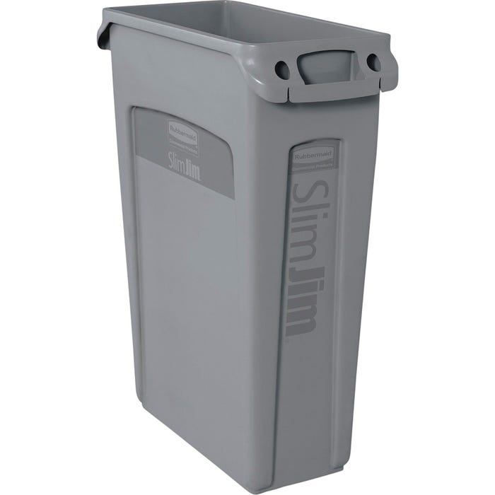 Rubbermaid Slim Jim Rectangle Waste Container, 23 Gallon, Gray